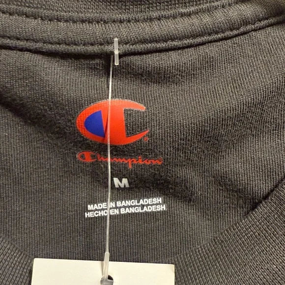 Champion Black Tee with Red & Blue Logo - Picture 3 of 8